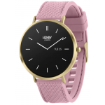 Henry London HSL016 智能手錶 (金色和腮紅色矽膠錶帶)